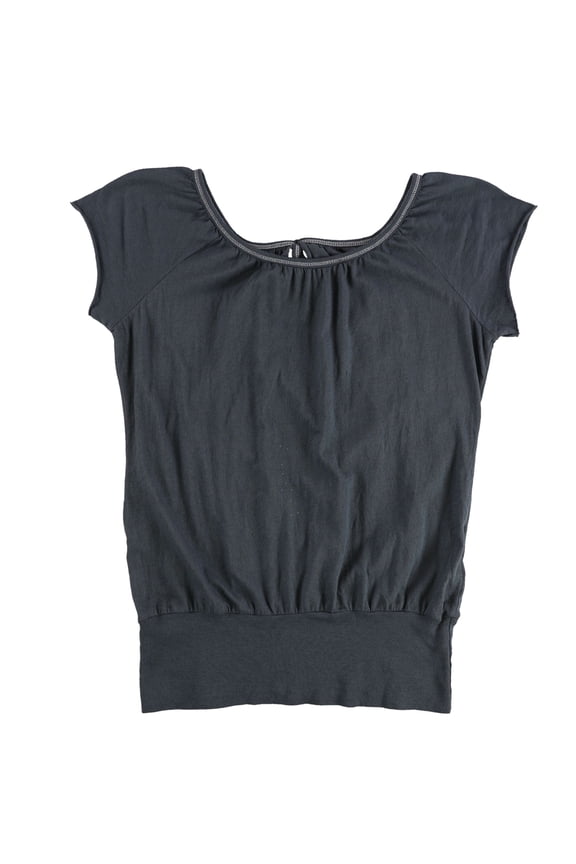 Womens Solid Basic T-Shirt, Blue, Medium