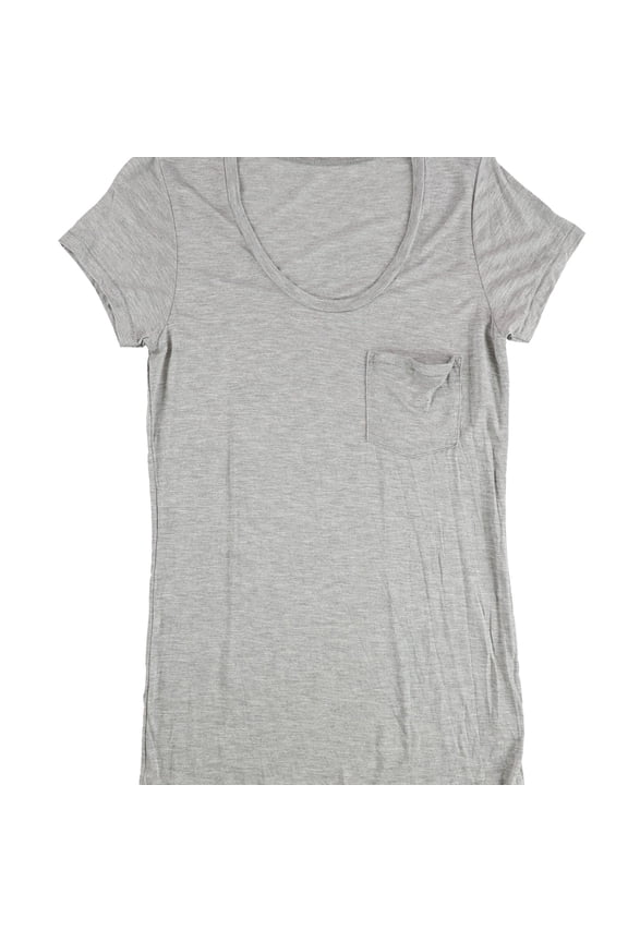 Womens Solid Basic T-Shirt, Grey, Large