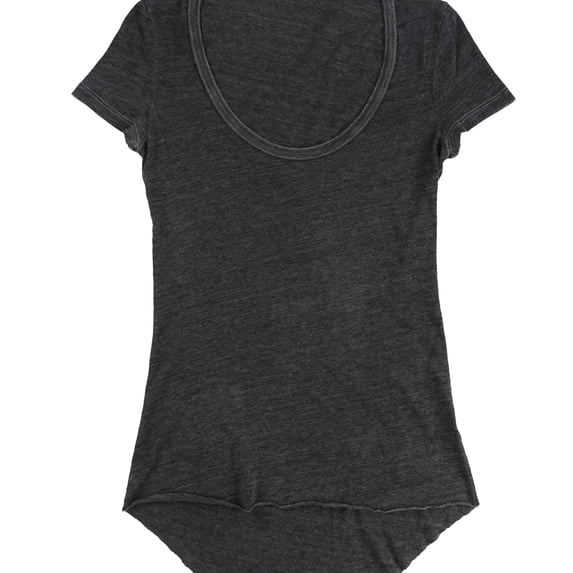 Tags Weekly Womens Solid Basic T-Shirt, Grey, Medium