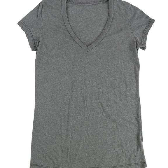 Tags Weekly Womens Solid Basic T-Shirt, Grey, Small