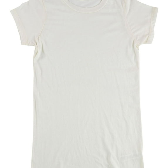 Tags Weekly Womens Solid Basic T-Shirt, Off-White, Medium