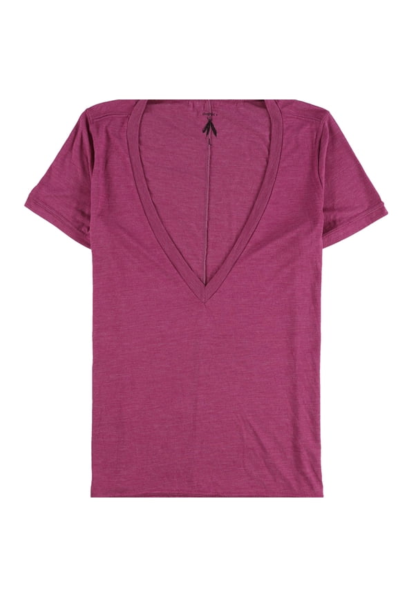 Womens Solid Basic T-Shirt, Purple, Large