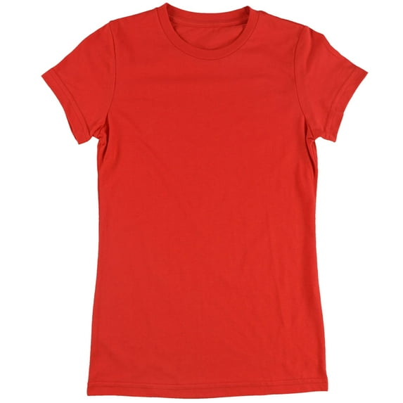 Tags Weekly Womens Solid Basic T-Shirt, Red, Medium