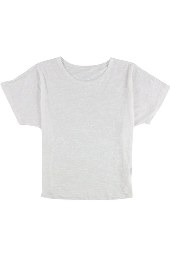 Womens Solid Basic T-Shirt, White, Large