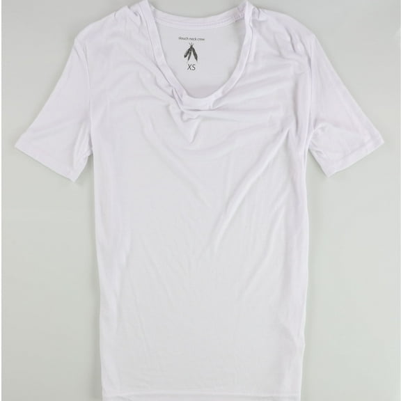 Tags Weekly Womens Solid Basic T-Shirt, White, X-Small