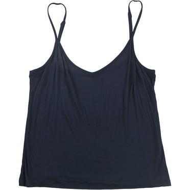 Tags Weekly Womens Solid Cami Tank Top, Blue, Small