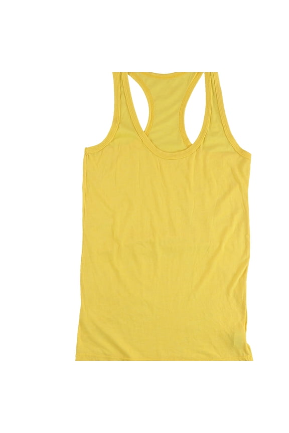 Womens Solid Racerback Tank Top, Yellow, Medium
