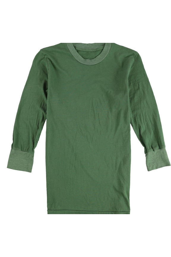 Womens Solid Ribbed Collar Basic T-Shirt, Green, Small