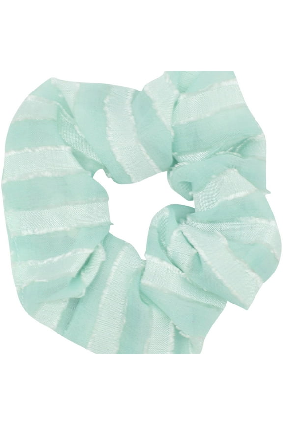 Womens Striped Hair Scrunchie, Green