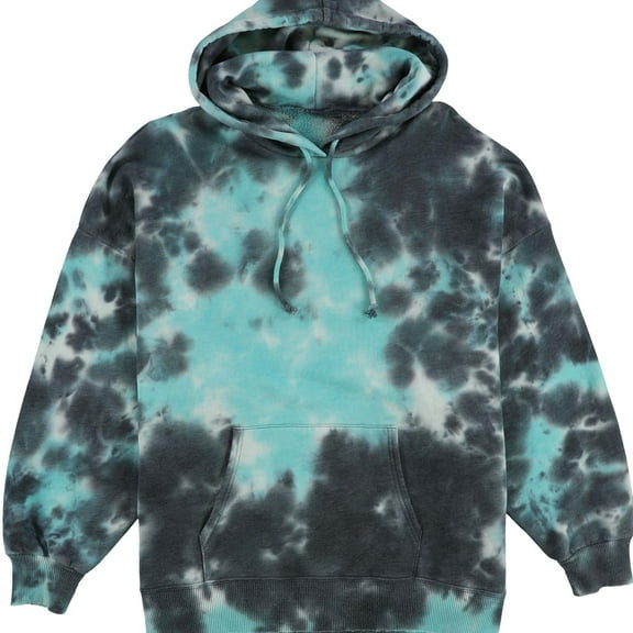 Tags Weekly Womens Tie-Dye Hoodie Sweatshirt, Blue, Small