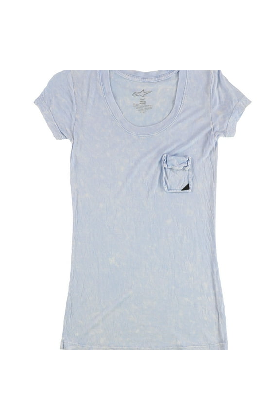 Womens Two Tone Basic T-Shirt, Blue, Small