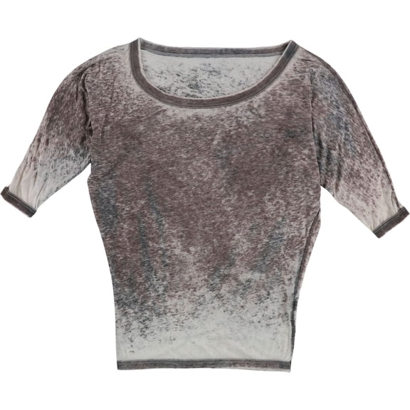 Tags Weekly Womens Two Tone Basic T-Shirt, Grey, X-Small