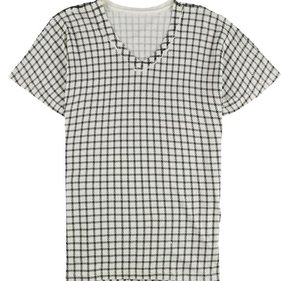 Tags Weekly Womens Two Tone Basic T-Shirt, White, Large