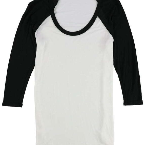 Tags Weekly Womens Two Tone Basic T-Shirt, White, Small