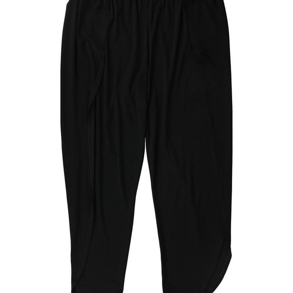 Tags Weekly Womens solid Casual Wide Leg Pants, Black, Medium