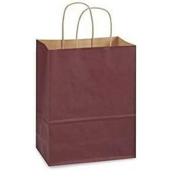 Tags with 15 Large Colorful Paper Gift Wrap Bags (13" Tall x 10" Wide x 5" Gusset) (MAROON)