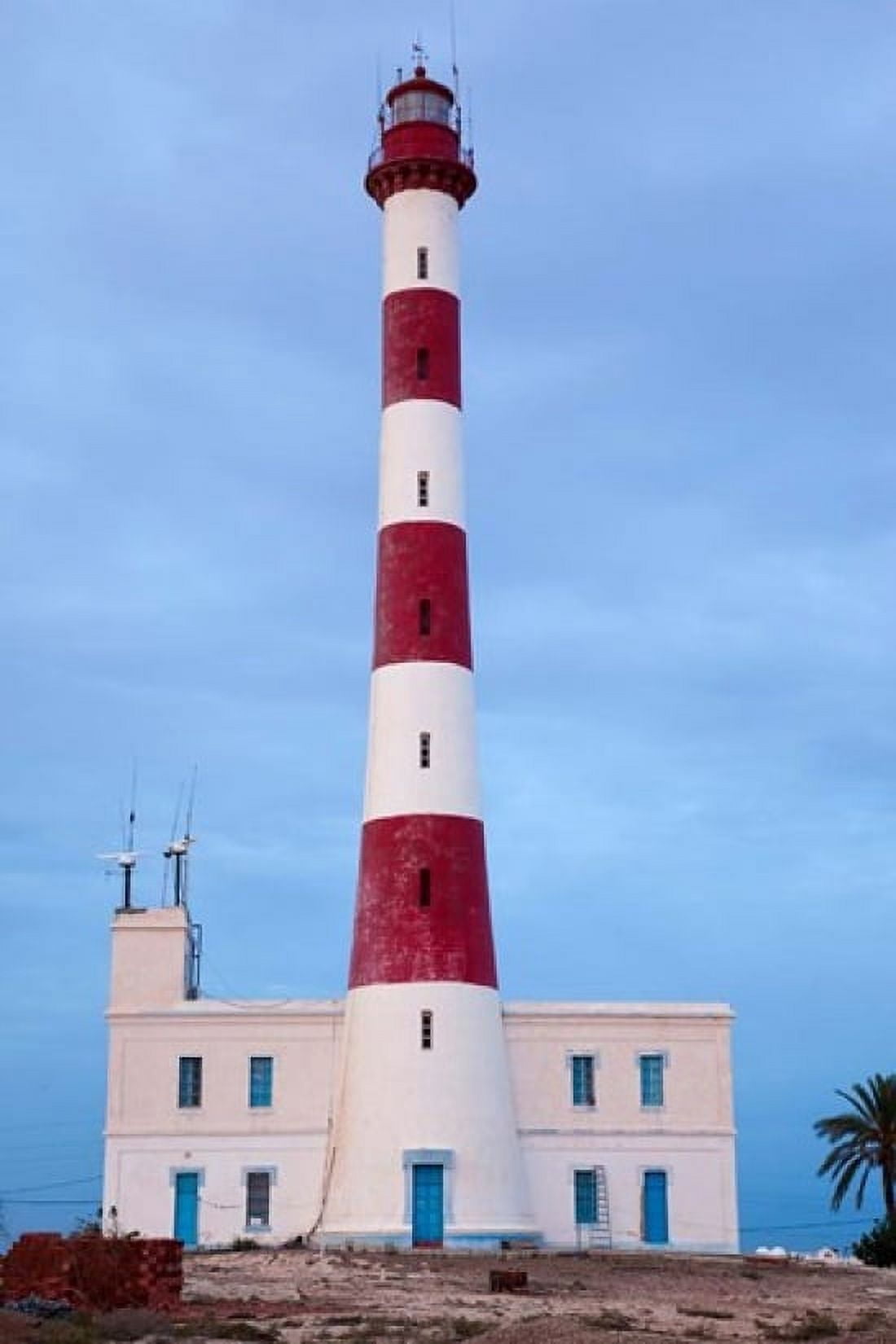 Taguermes Lighthouse at dawn Sidi Mahres Beach Jerba Island Tunisia Canvas Art - Walter Bibikow DanitaDelimont (23 x 35)