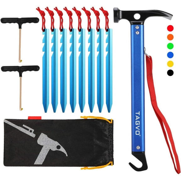 Tagvo, Aluminum Handle Camping Hammer, 13 Pieces