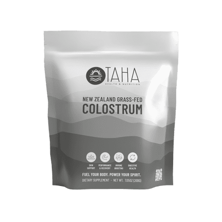 Taha Health & Nutrition Bovine Colostrum Natural, Undiluted, First Milk | Supports Immune & Gastrointestinal Health | Non-GMO, Grass-Fed, Free-Range New Zealand Dairy, 7.05 OZ (200g), ~133 Servings
