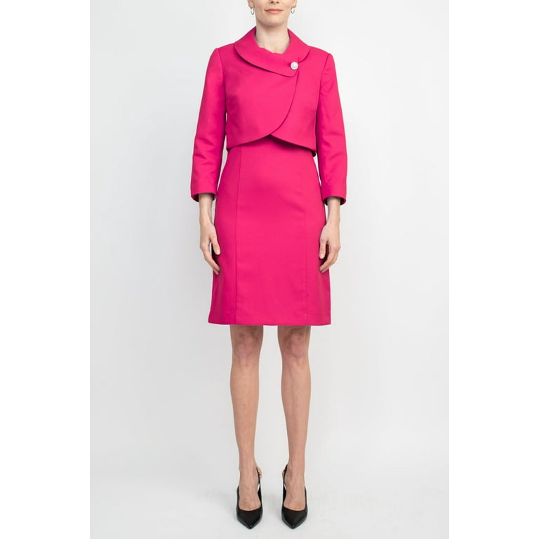 Tahari ASL Scoop Neck Sleeveless Zipper Back With Matching 3 4 Sleeves Jacket by Curated Brands Walmart