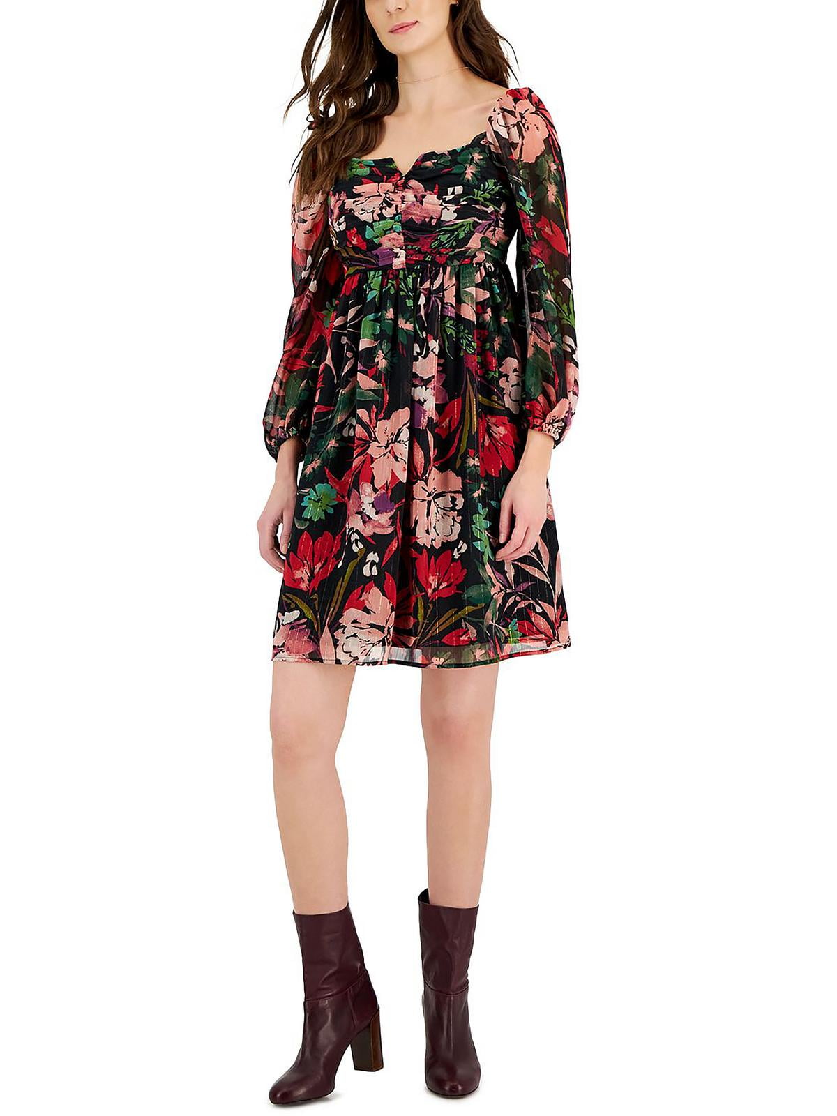 Tahari ASL Womens Floral Print Knee Shift Dress Walmart