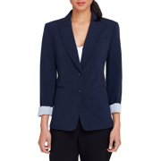 TAHARI BY ASL PANTS Charming Charlie Peak Womens Lapel Two Button Jacket Dark Navy Size 2P NWT