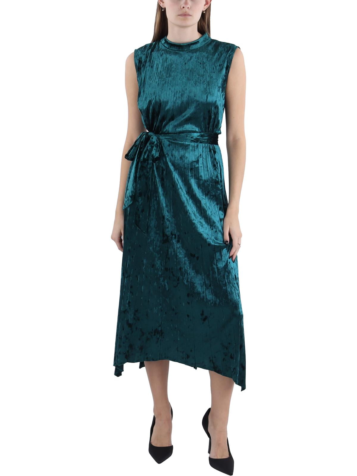Tahari ASL Womens Velvet Pleated Midi Dress - Walmart.com