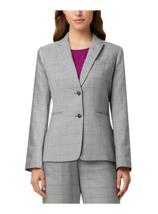 Calvin Klein Tahari Asl Plus Size Asymmetrical Pant Suit in Purple
