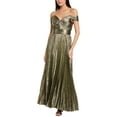 thumbnail image 1 of Tahari ASL womens  Accordion Pleated Gown, 2, Metallic, 1 of 3