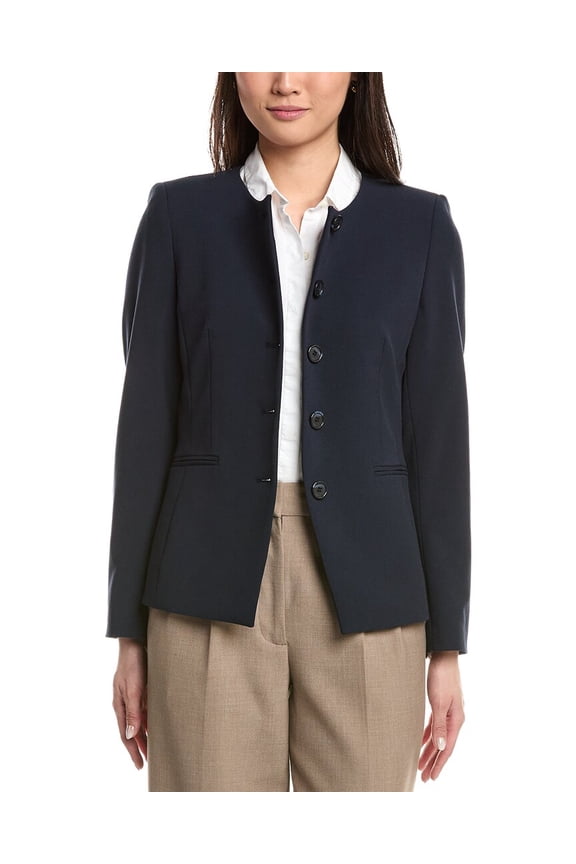 Tahari ASL womens Jacket, 8, Blue