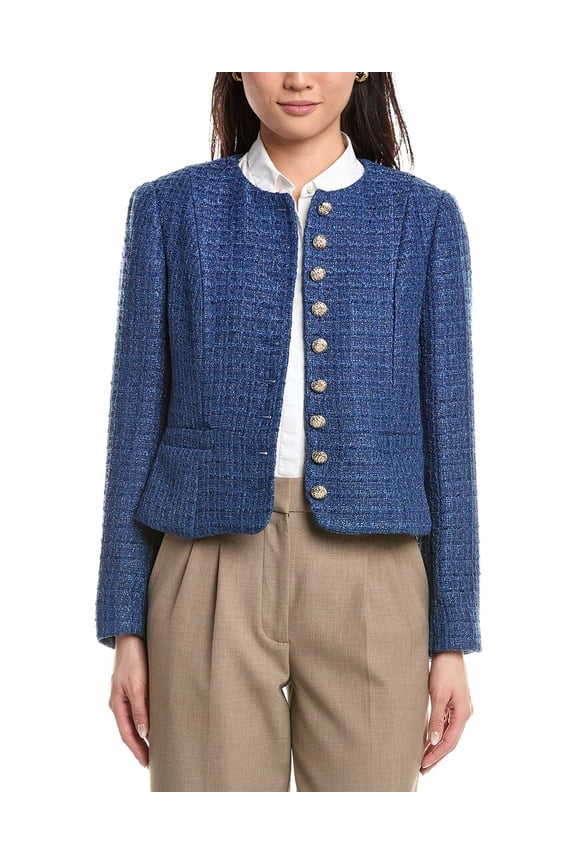 Tahari ASL womens Jacket, 8, Blue