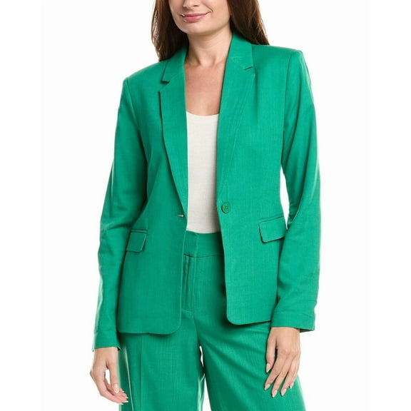 Tahari ASL womens  Linen-Blend Blazer, 6, Green