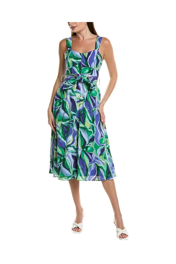 Tahari ASL womens  Midi Dress, 10, Blue