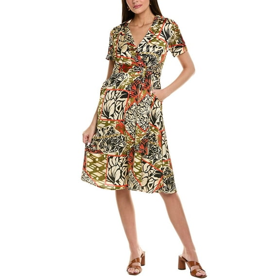 Tahari ASL womens  Midi Dress, 6, Beige