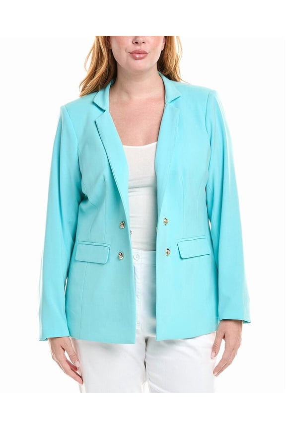 Tahari ASL womens  Plus Blazer, 24W, Blue