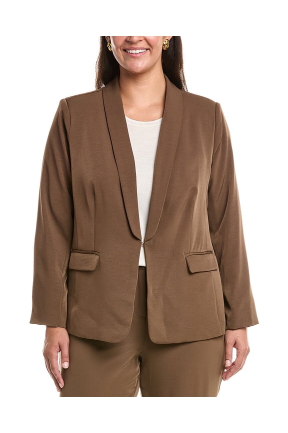 Tahari ASL womens Plus Blazer, 24W, Brown