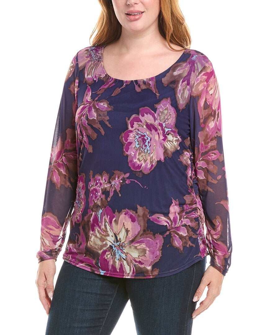 Tahari ASL womens Plus Mesh T-Shirt, 2X, Purple - Walmart.com