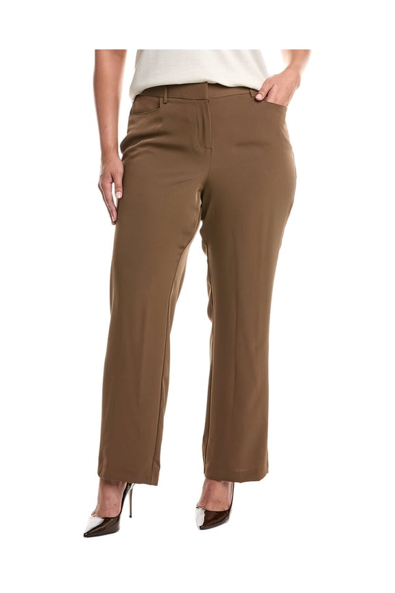 Tahari ASL womens Plus Pant, 24W, Brown