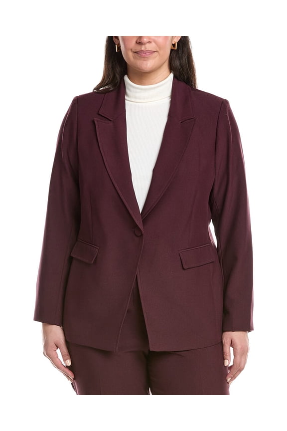Tahari ASL womens Plus Solid Blazer, 18W, Purple