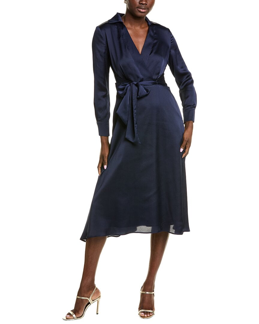 tahari asl tie neck midi dress