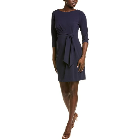 Tahari ASL womens  Tie Waist Mini Dress, 14, Blue