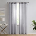 thumbnail image 1 of Tahari  Home Butler Grey Woven Sheer Grommet Curtain Panel Pair - 38"x84" Antarctica, 1 of 5
