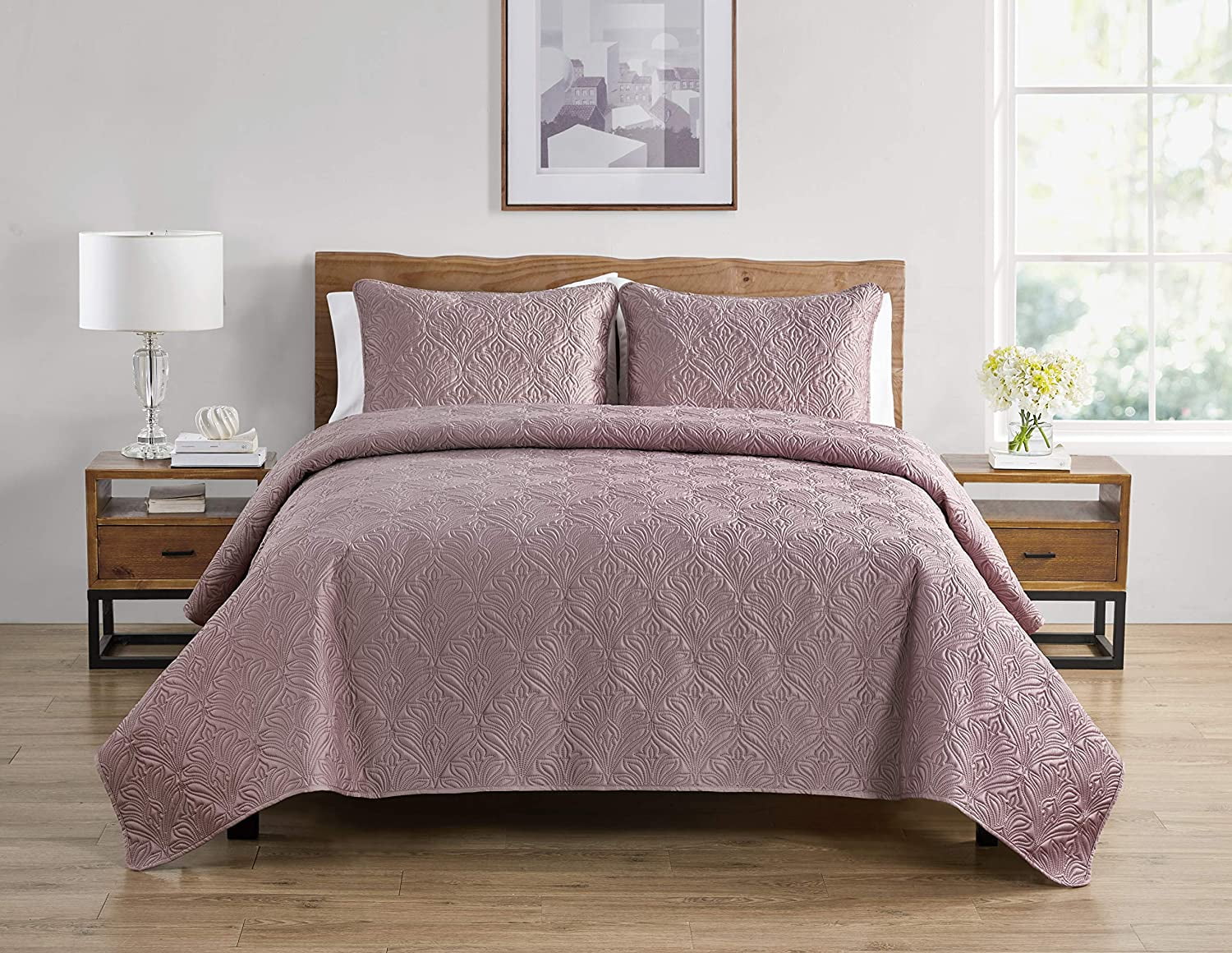 Tahari Home Full Quilt Set, 3[Piece Bedding with Matching Shams