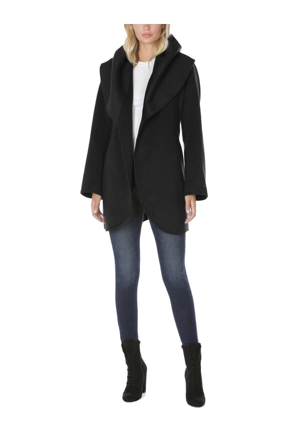 Marilyn Women's Wool Blend Double Face Belted Wrap Coat