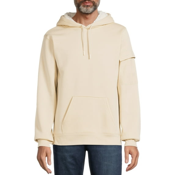 Tahari Men's Fleece Pullover Hoodie with Cargo Pocket on Sleeve, Sizes S-3X