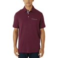 thumbnail image 1 of Tahari Men's Soft Knit Two Button Chambray Placket Polo Golf Shirts (Dark Red, X-Large), 1 of 4