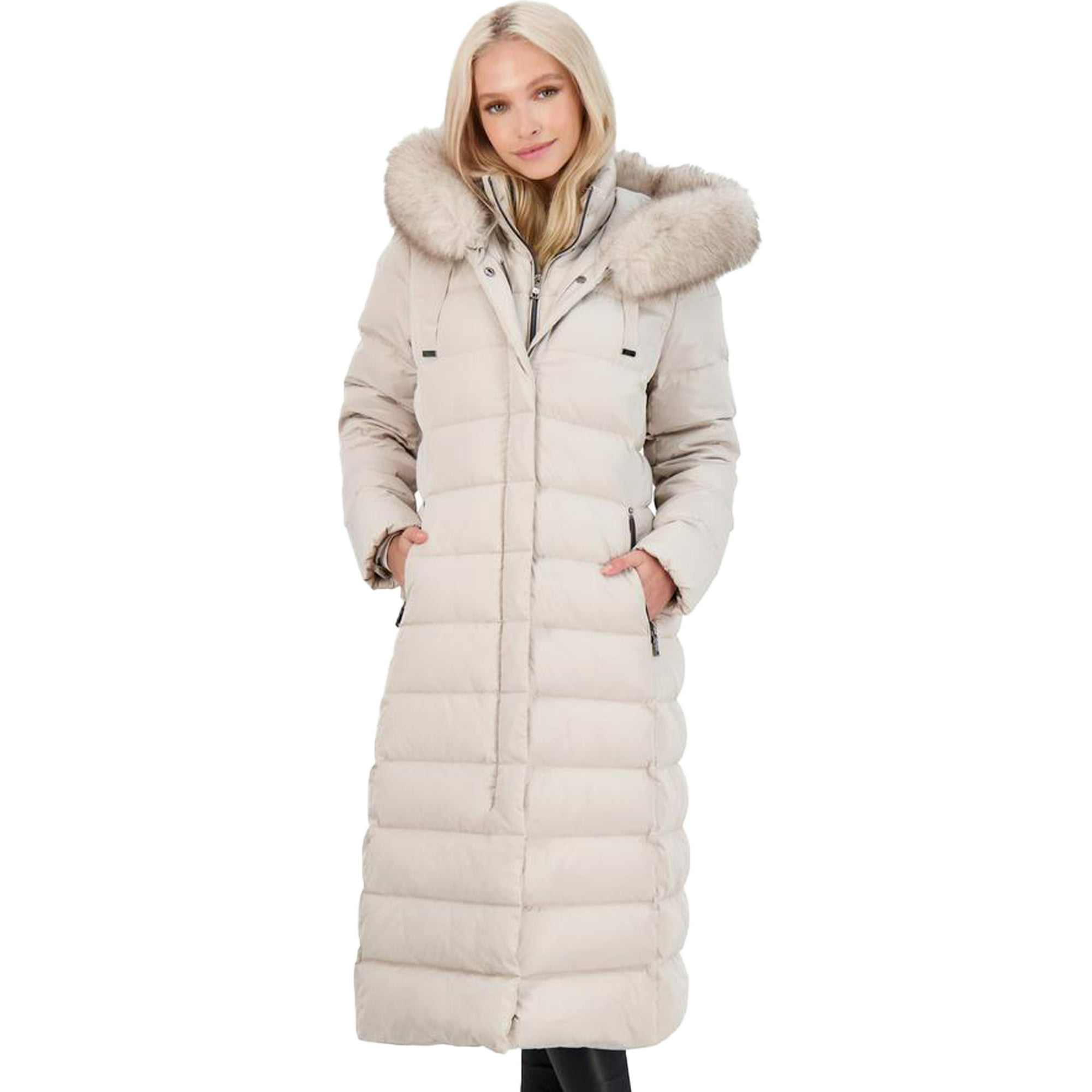 eksplodere At accelerere Teasing Tahari Nellie Long Coat for Women-Insulated Jacket with Removable Faux Fur  Trim - Walmart.com