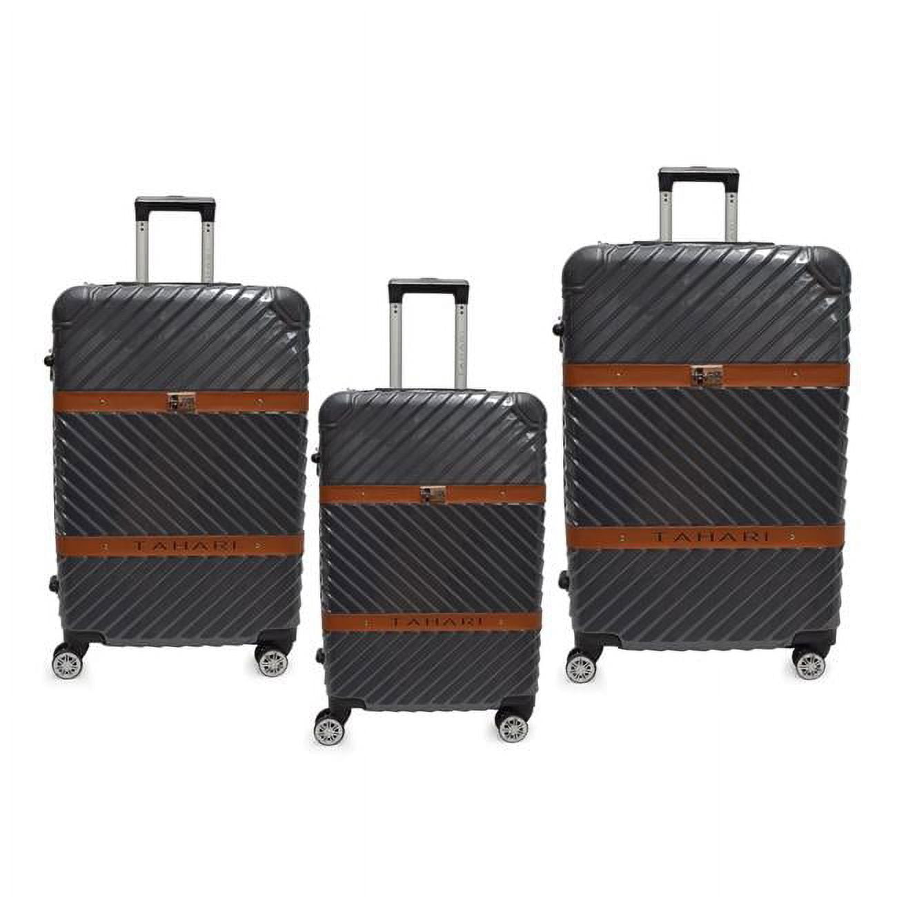 Tahari TAL274-020 New York Hard Side Retro Molded Luggage Set with 360 deg Spinner Wheels - 3 Piece