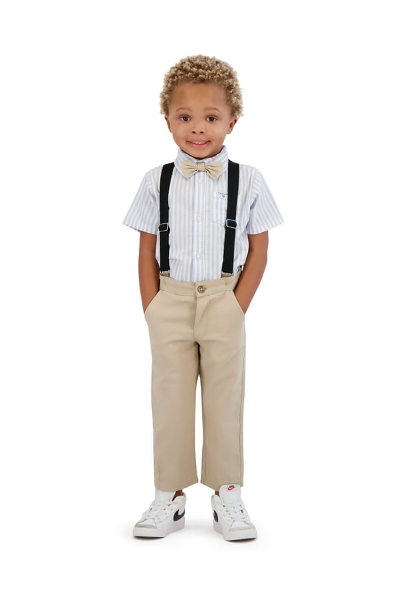 Toddler Boy Blue Bow Tie & Suspender Pant Set, Size 2T-4T