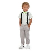 Tahari Toddler Boy Green Bow Tie & Suspender Pant Set, Size 2T-4T